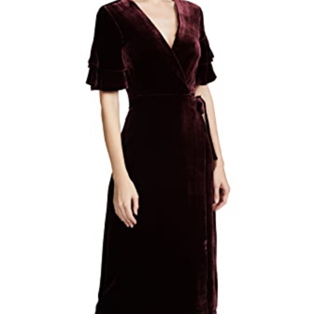 Club Monaco velvet wrap dress